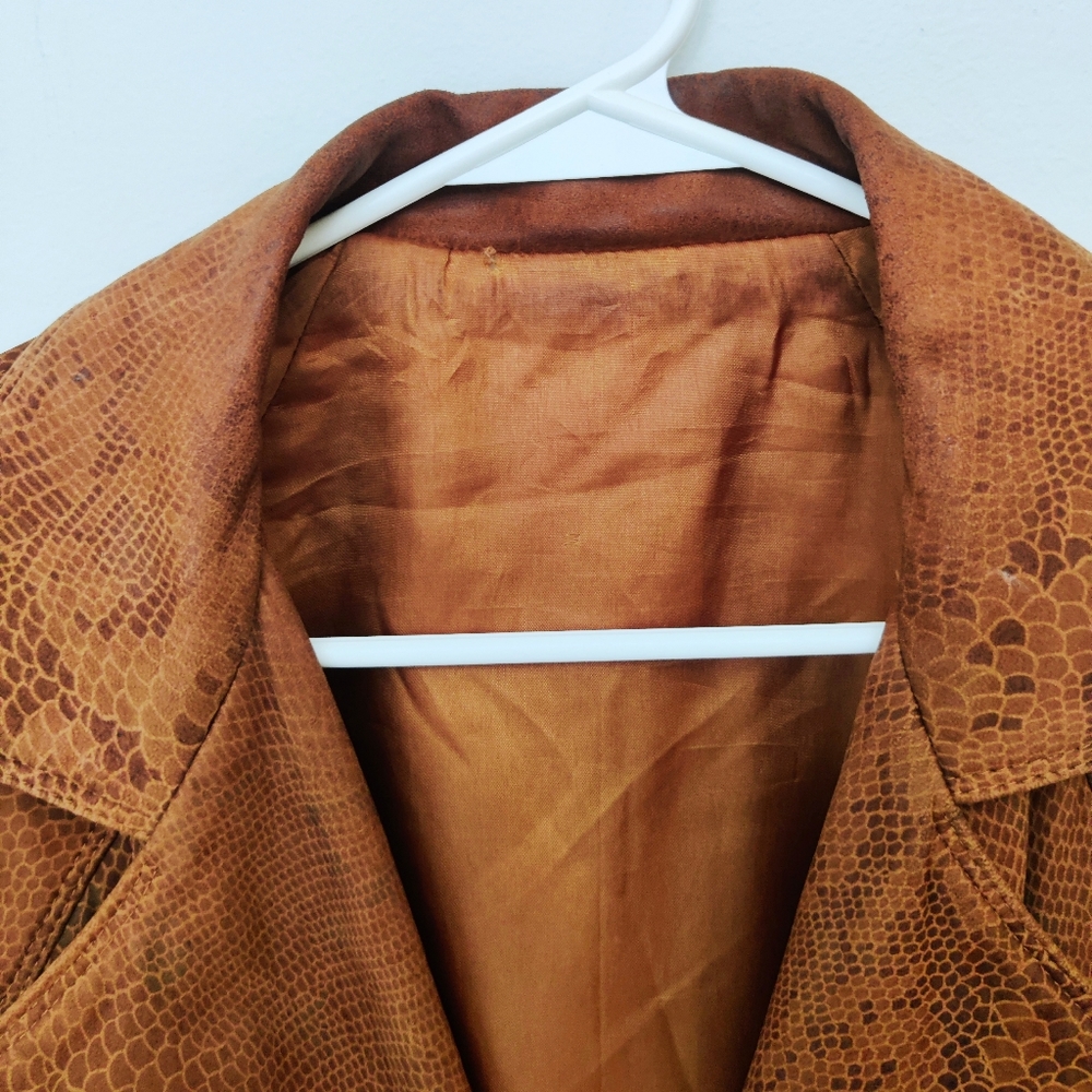 Vintage 1994 Gianni Versace Python Print Brown Bi… - image 3